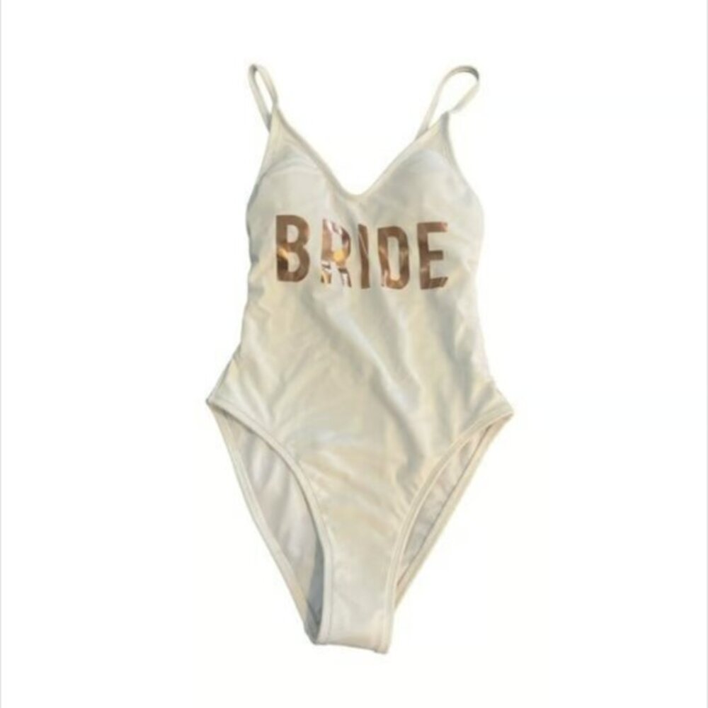 Classic White Swimsuit V-Neck BRIDE Modest Size XS NEW #M-367